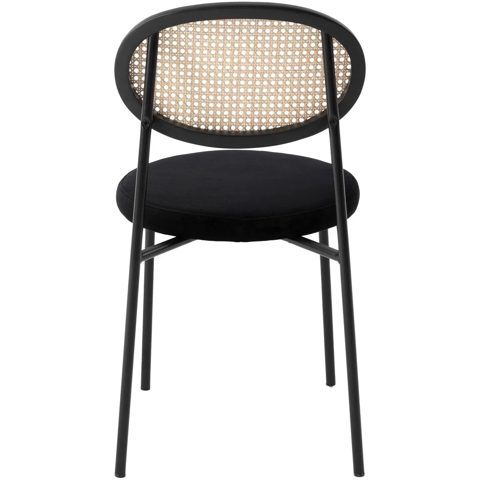 Euston Modern Upholstered Dining Chair with Round Wicker/Velvet Back Style - Elax Furniture