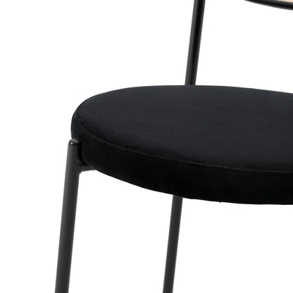 Euston Modern Upholstered Dining Chair with Round Wicker/Velvet Back Style - Elax Furniture