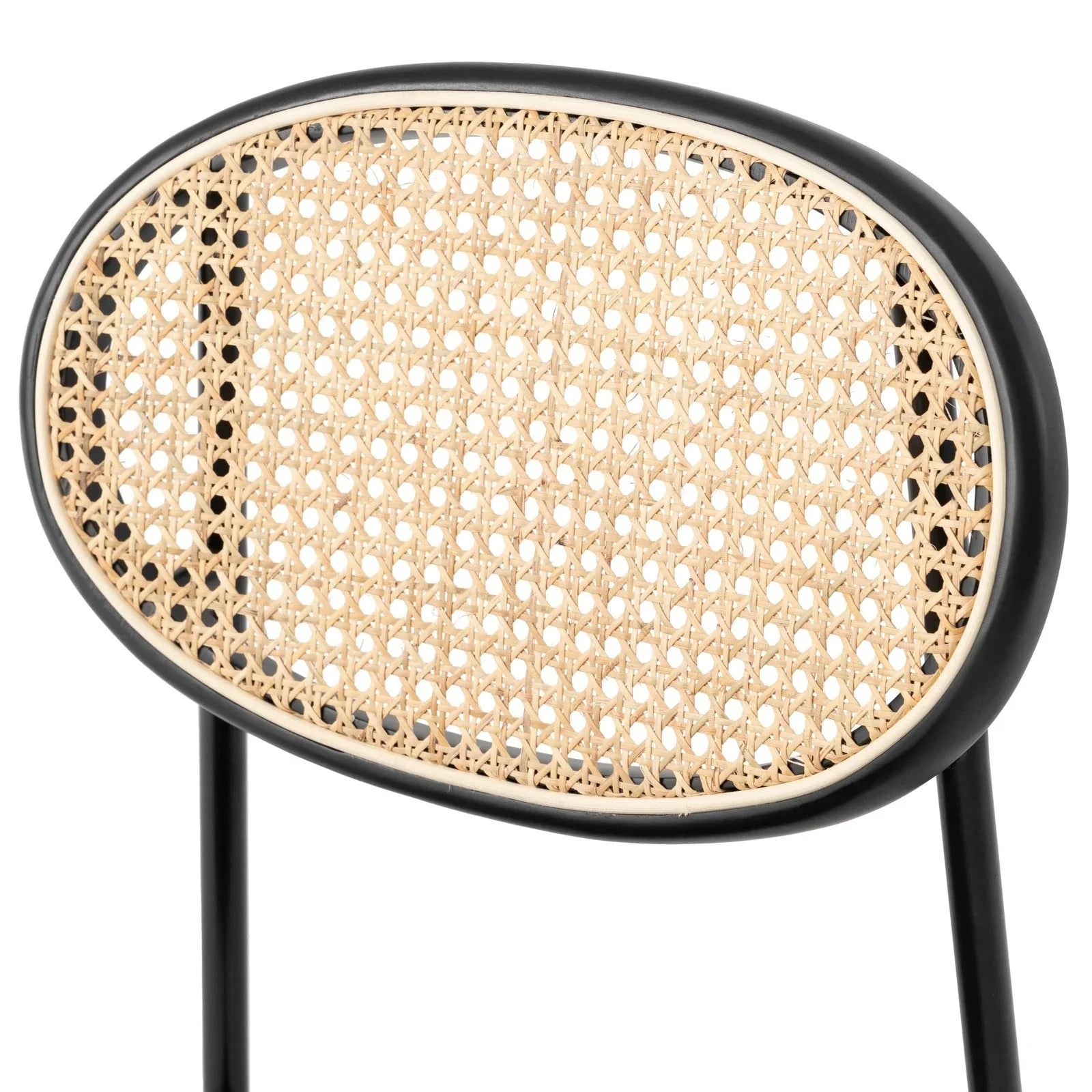 Euston Modern Upholstered Dining Chair with Round Wicker/Velvet Back Style - Elax Furniture