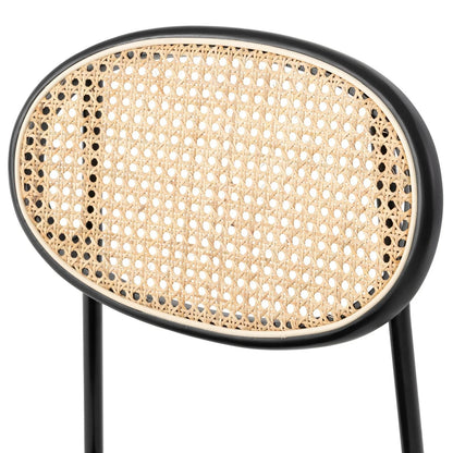 Euston Modern Upholstered Dining Chair with Round Wicker/Velvet Back Style - Elax Furniture