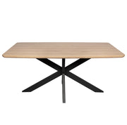 Ravenna 5-Piece Dining Set with 63" Rectangular Dining Table in Maple with 4 Velvet Dining Chairs in Black Steel Legs - Elax Furniture
