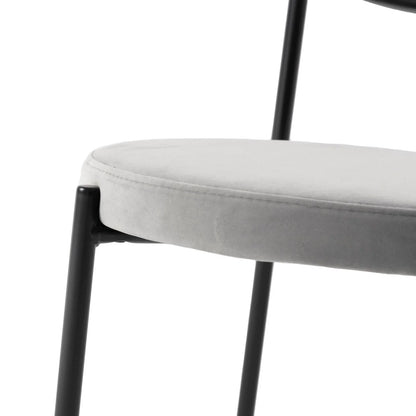 Euston Modern Upholstered Dining Chair with Round Wicker/Velvet Back Style - Elax Furniture
