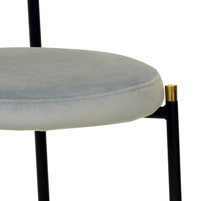 Euston Modern Wicker Dining Chair with Round Velvet Seat Set of 4 - Elax Furniture