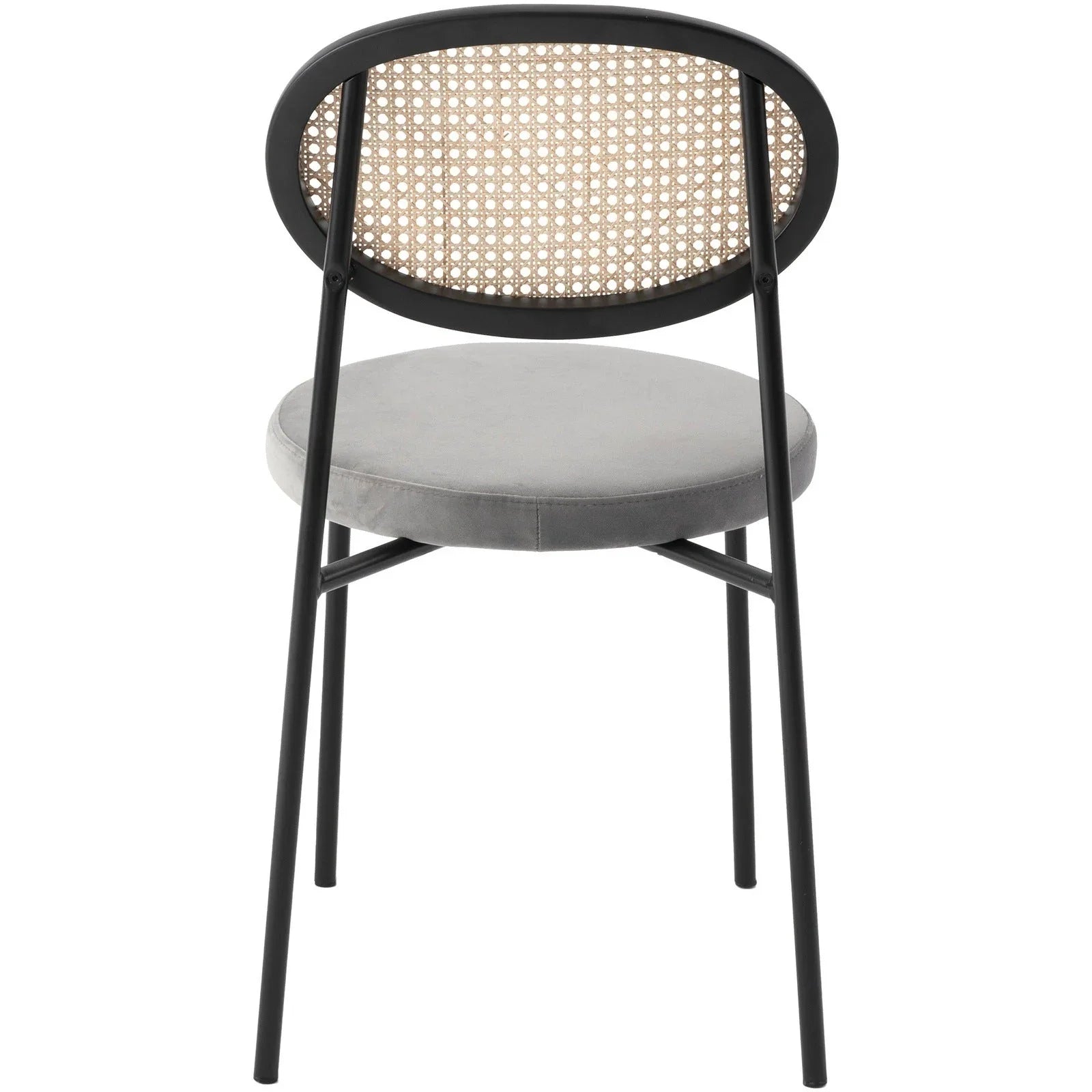 Euston Modern Upholstered Dining Chair with Round Wicker/Velvet Back Style - Elax Furniture
