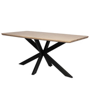 Ravenna 5-Piece Dining Set with 63" Rectangular Dining Table in Maple with 4 Velvet Dining Chairs in Black Steel Legs - Elax Furniture