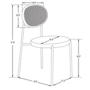 Euston Modern Upholstered Dining Chair with Round Wicker/Velvet Back Style - Elax Furniture