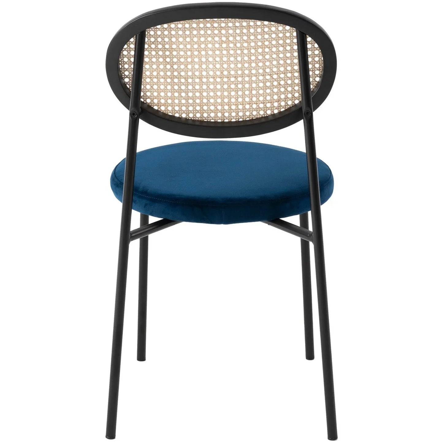 Euston Modern Upholstered Dining Chair with Round Wicker/Velvet Back Style - Elax Furniture