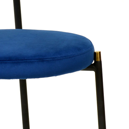 Euston Modern Wicker Dining Chair with Round Velvet Seat Set of 4 - Elax Furniture