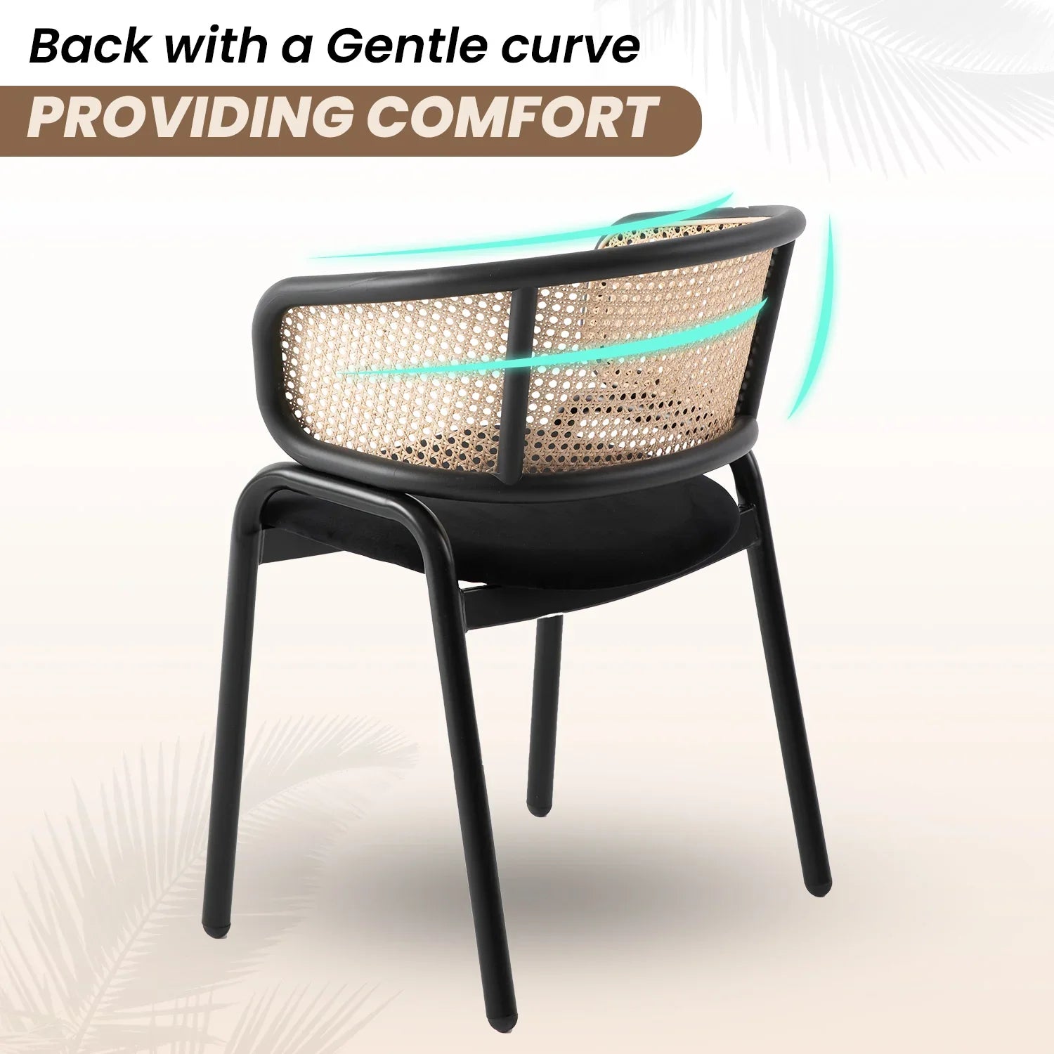 Ervilla Leather Upholstered Dining Armchair With Wicker Back Design Set of 4 - Elax Furniture