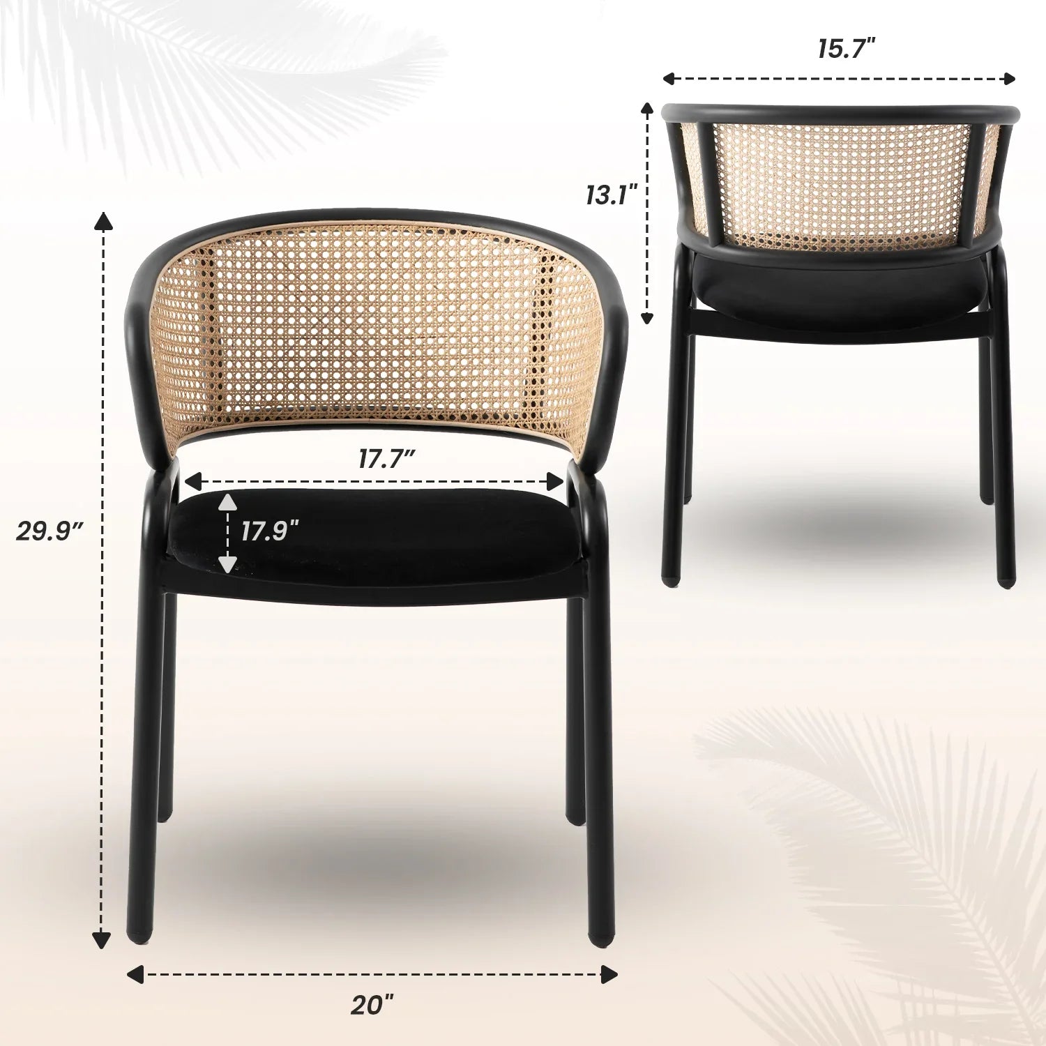 Ervilla Leather Upholstered Dining Armchair With Wicker Back Design - Elax Furniture