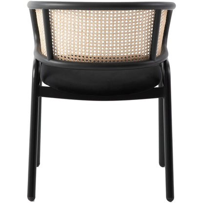Ervilla Mid Century Modern Dining Chair With Stainless Steel Legs Velvet Seat and Wicker Back, Set of 2 - Elax Furniture