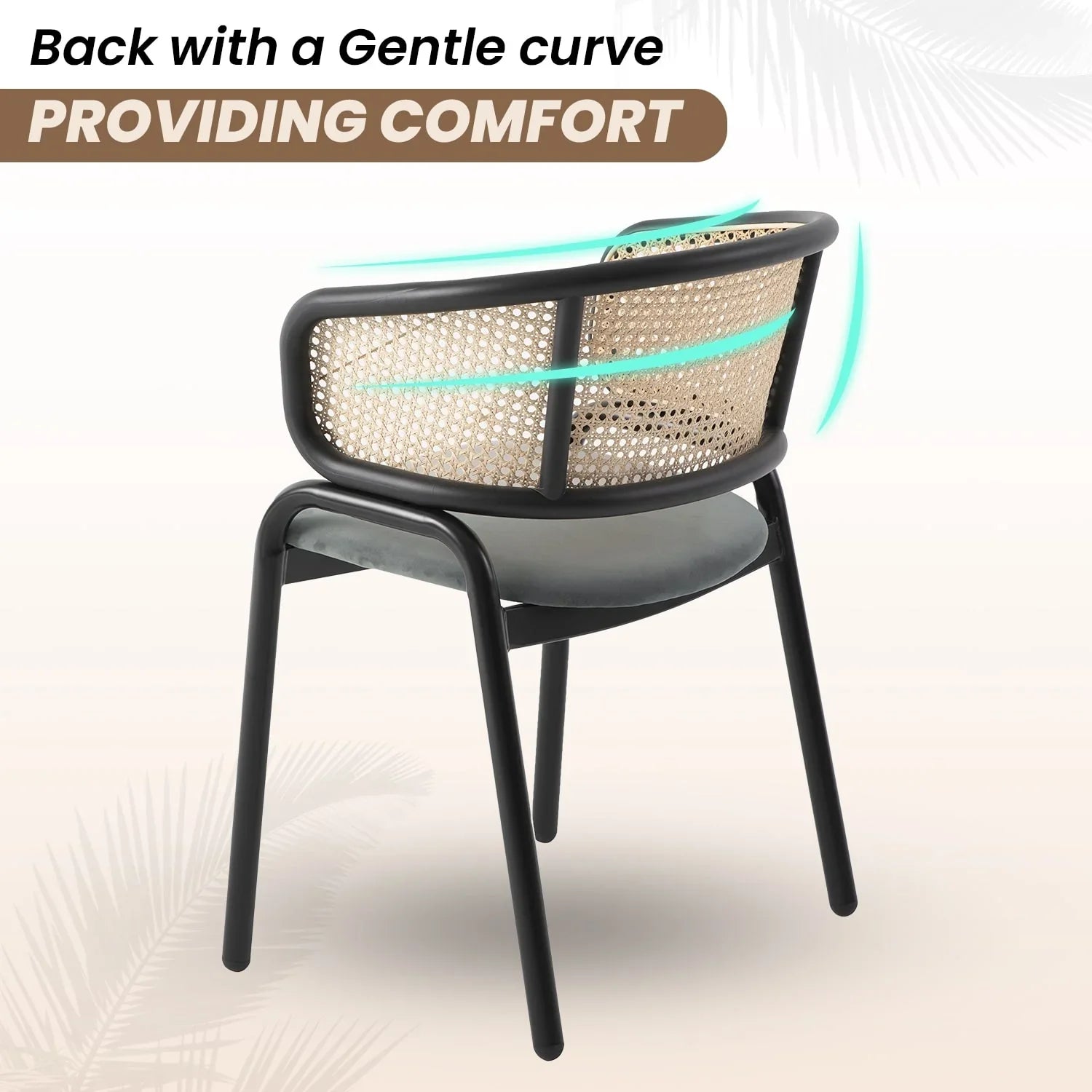 Ervilla Leather Upholstered Dining Armchair With Wicker Back Design - Elax Furniture