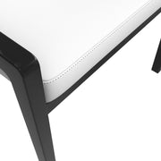 Ethora Dining Chair Upholstered in Leather with Curved Open Back Design and Rubberwood Frame - Elax Furniture
