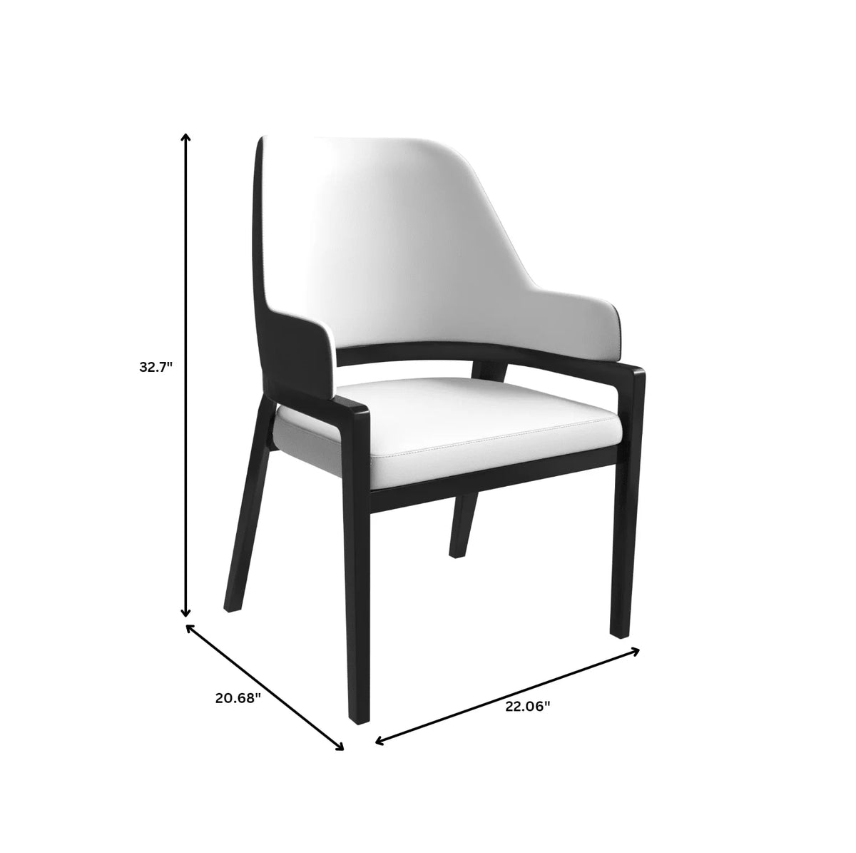 Ethora Dining Chair Upholstered in Leather with Curved Open Back Design and Rubberwood Frame - Elax Furniture
