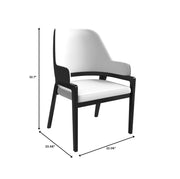 Ethora Dining Chair Upholstered in Leather with Curved Open Back Design and Rubberwood Frame - Elax Furniture