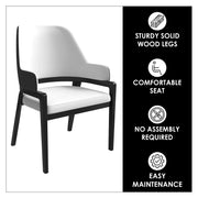 Ethora Dining Chair Upholstered in Leather with Curved Open Back Design and Rubberwood Frame - Elax Furniture