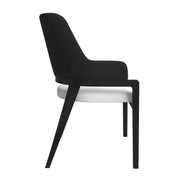 Ethora Dining Chair Upholstered in Leather with Curved Open Back Design and Rubberwood Frame - Elax Furniture