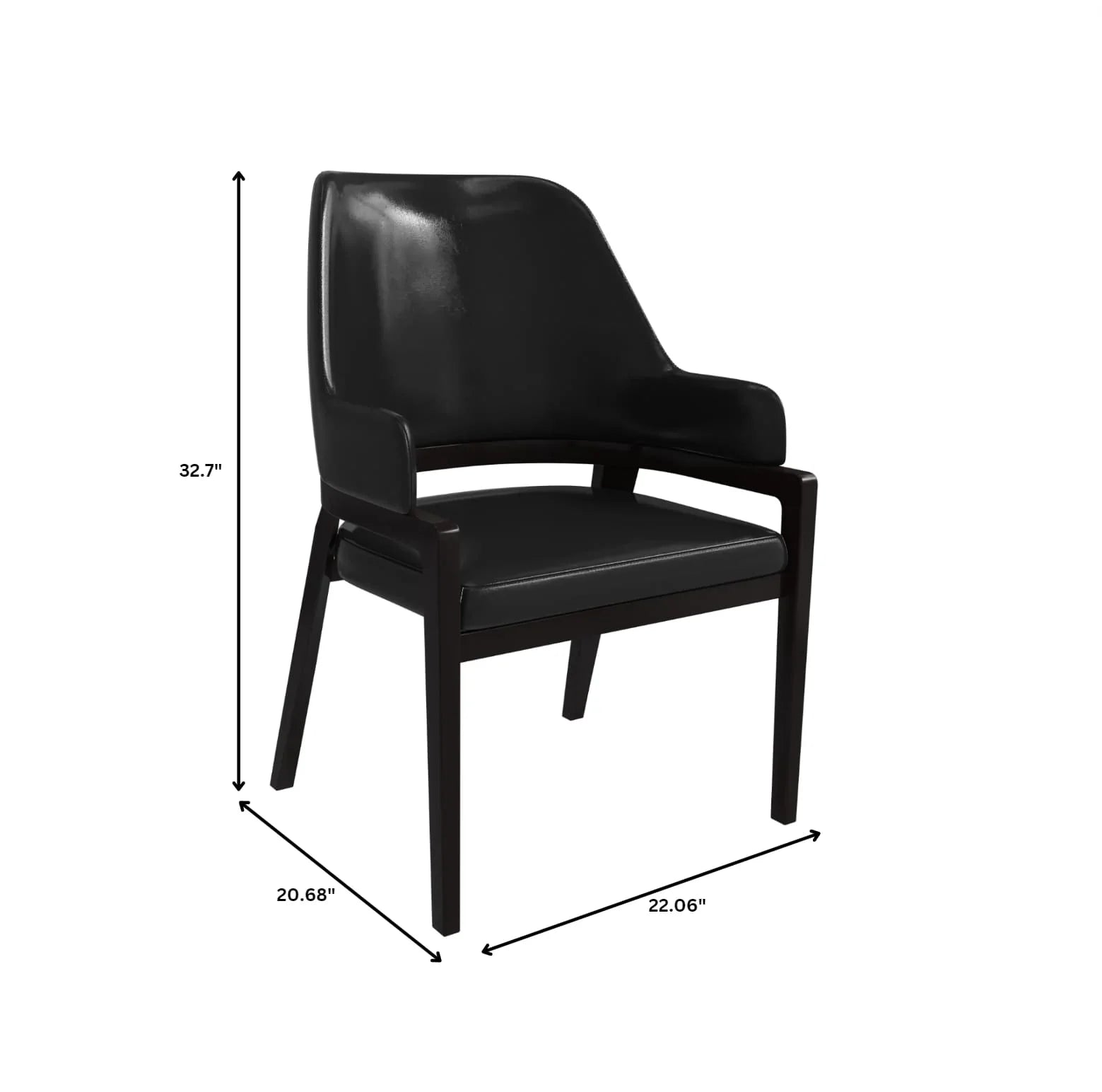 Ethora Leather Dining Chair: Upholstered, Curved Open-Back & Rubberwood Frame Set of 2 - Elax Furniture