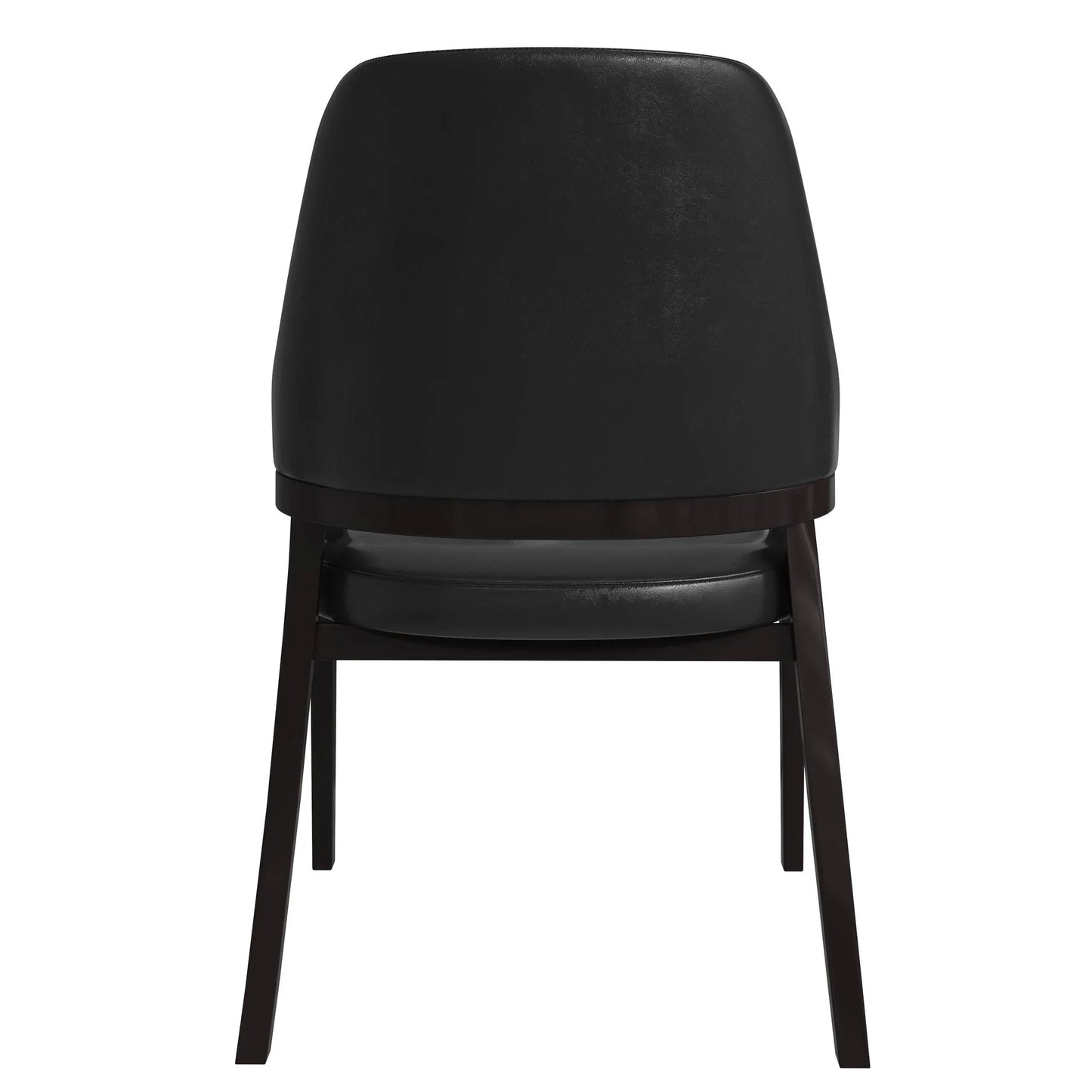 Ethora Leather Dining Chair: Upholstered, Curved Open-Back & Rubberwood Frame Set of 2 - Elax Furniture