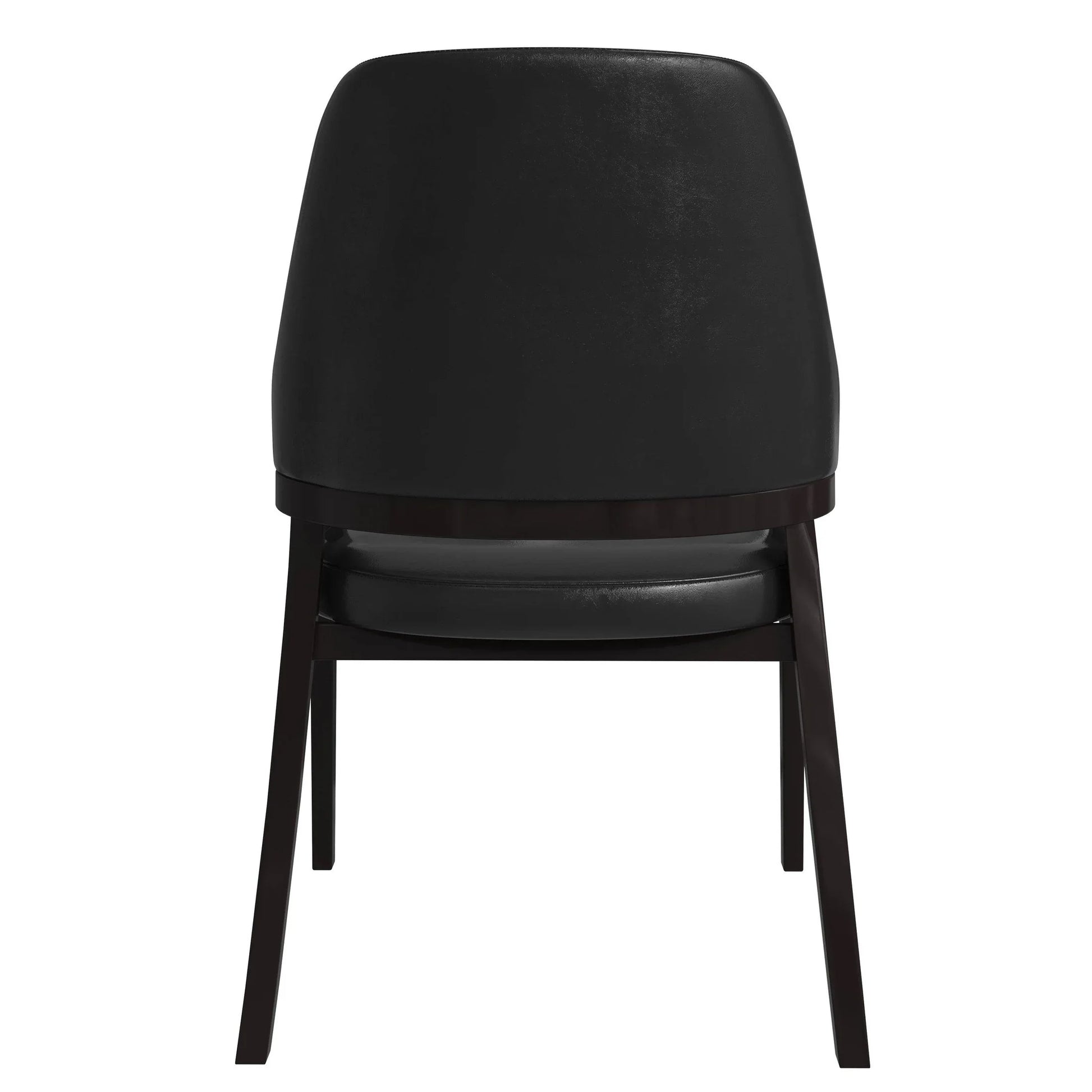 Ethora Leather Dining Chair: Upholstered, Curved Open-Back & Rubberwood Frame Set of 2 - Elax Furniture