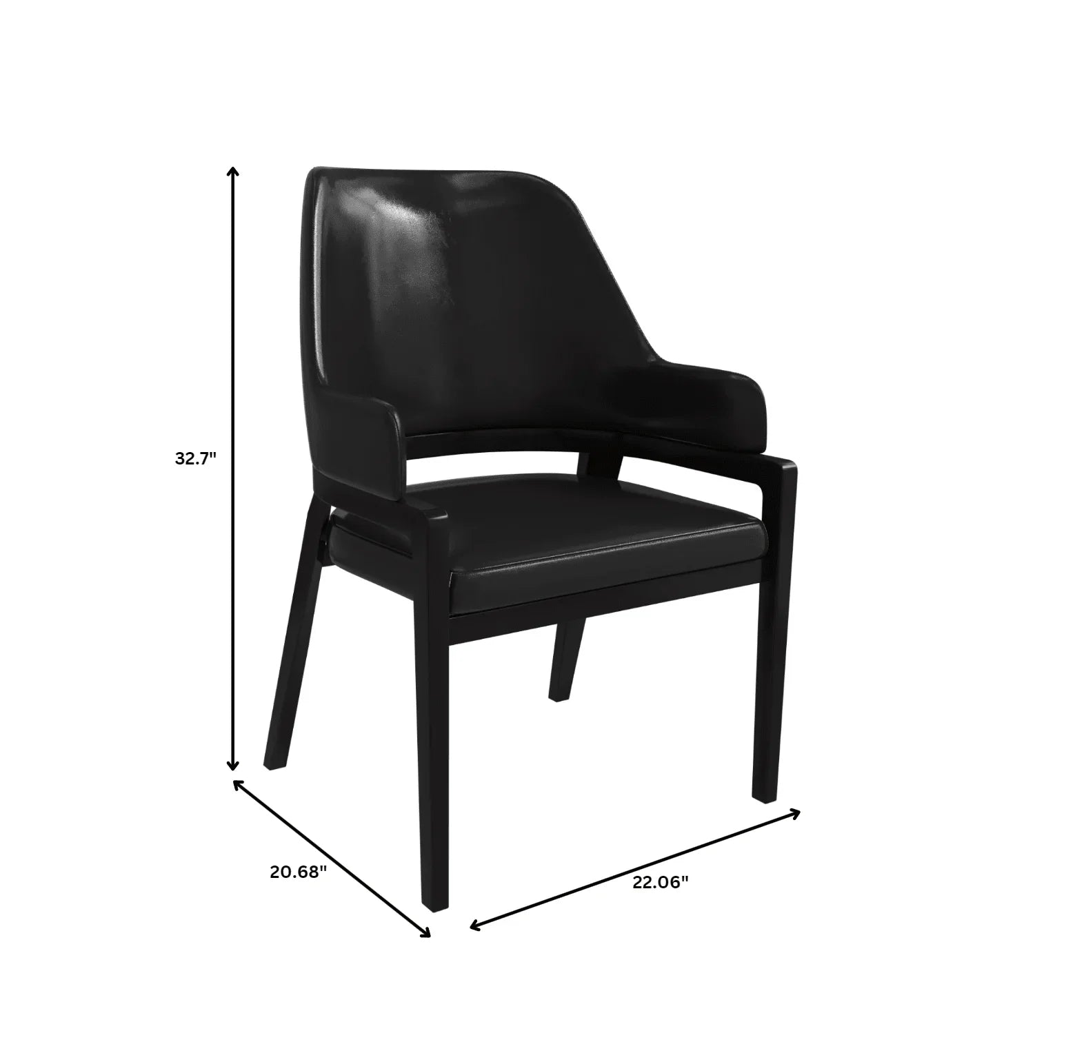 Ethora Dining Chair Upholstered in Leather with Curved Open Back Design and Rubberwood Frame - Elax Furniture