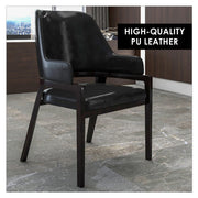 Ethora Dining Chair Upholstered in Leather with Curved Open Back Design and Rubberwood Frame - Elax Furniture