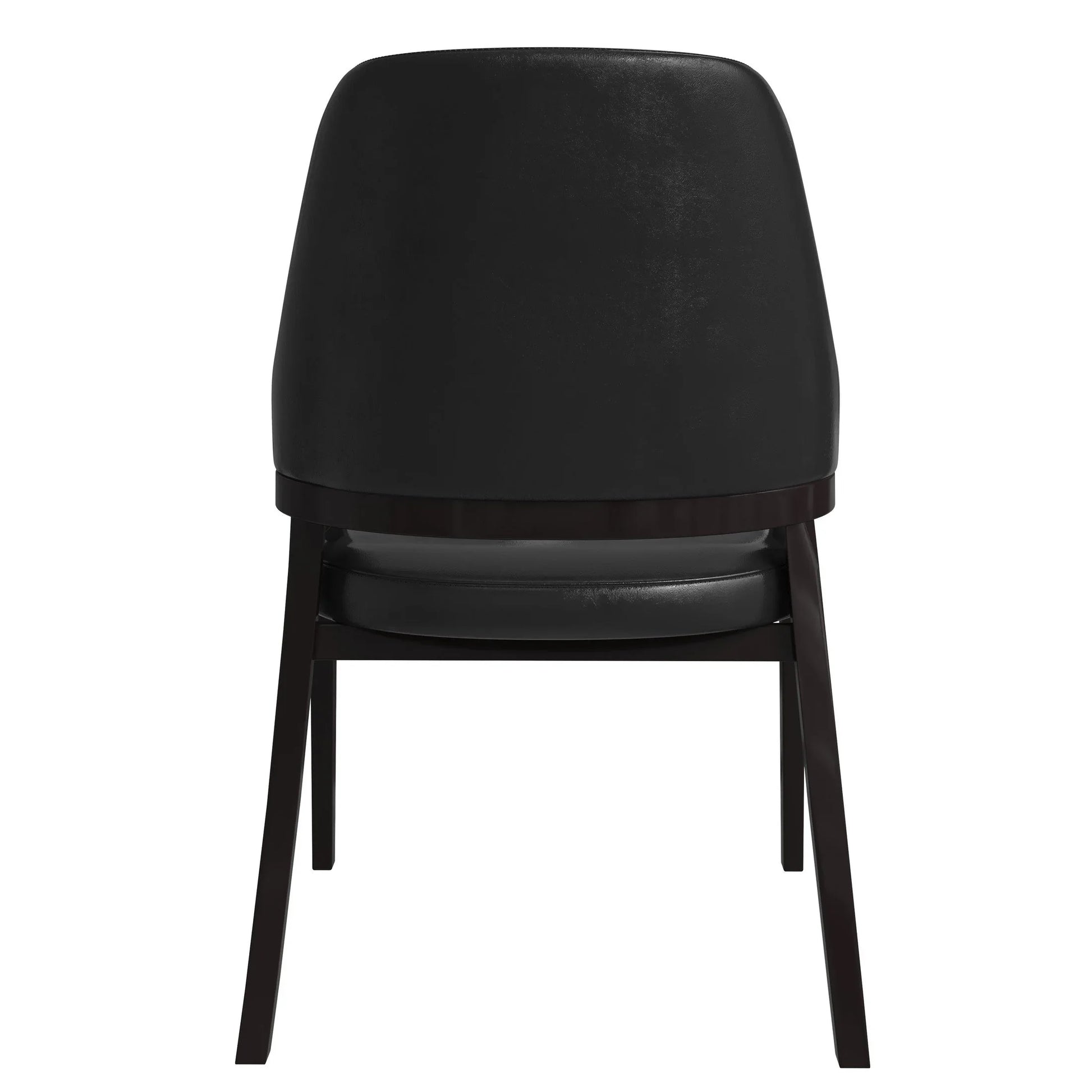 Ethora Dining Chair Upholstered in Leather with Curved Open Back Design and Rubberwood Frame - Elax Furniture