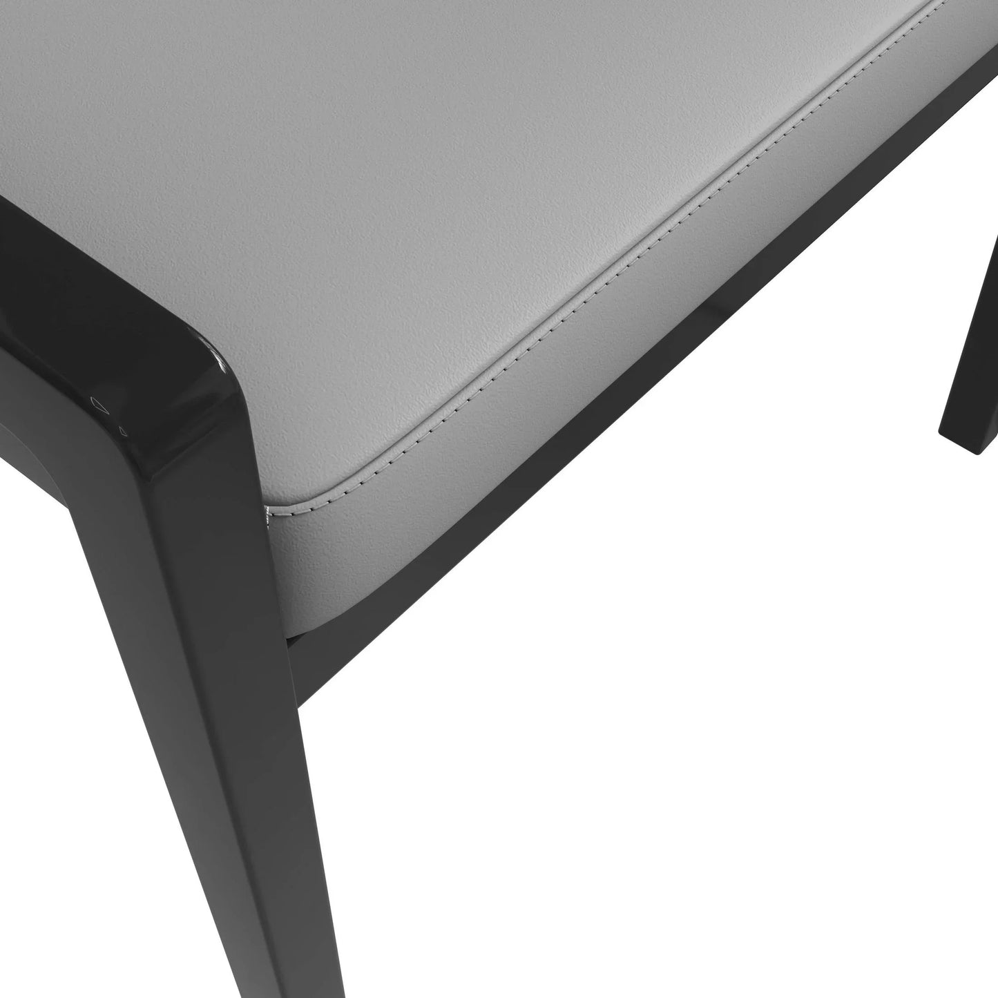 Ethora Leather Dining Chair: Upholstered, Curved Open-Back & Rubberwood Frame Set of 2 - Elax Furniture