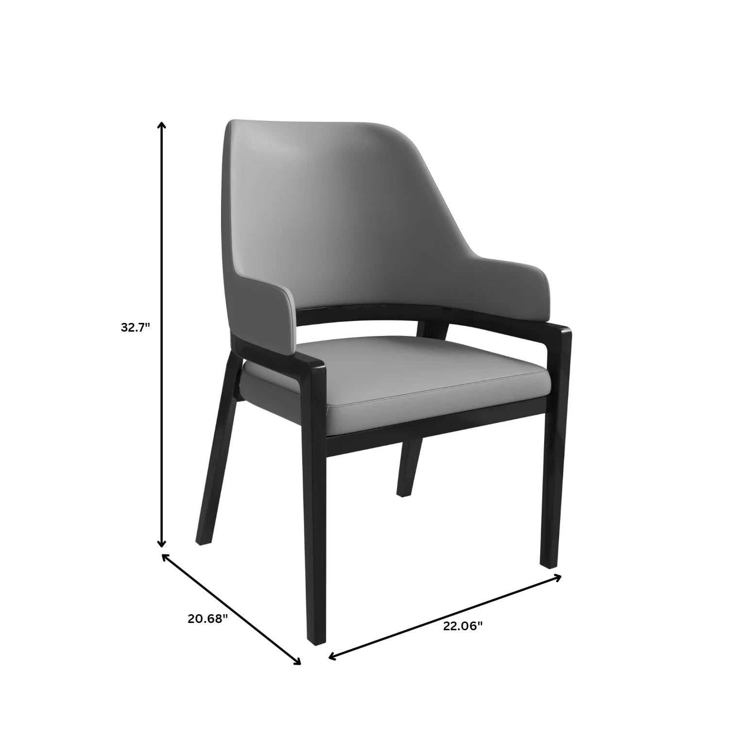 Ethora Dining Chair Upholstered in Leather with Curved Open Back Design and Rubberwood Frame - Elax Furniture