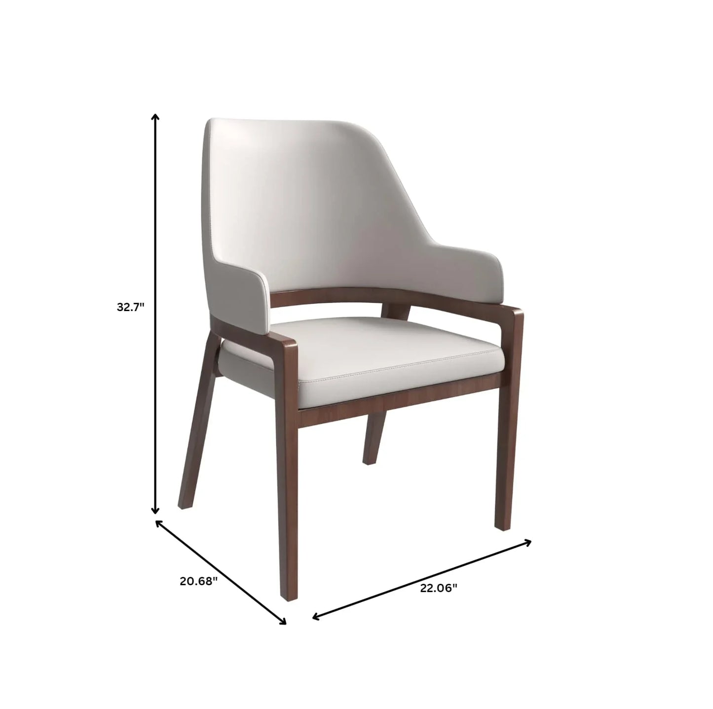 Ethora Leather Dining Chair: Upholstered, Curved Open-Back & Rubberwood Frame Set of 2 - Elax Furniture