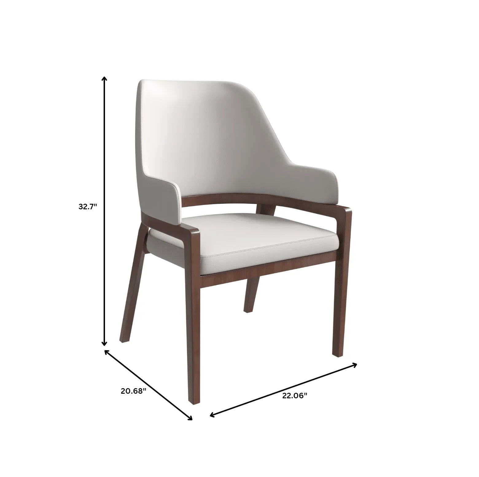 Ethora Dining Chair Upholstered in Leather with Curved Open Back Design and Rubberwood Frame - Elax Furniture