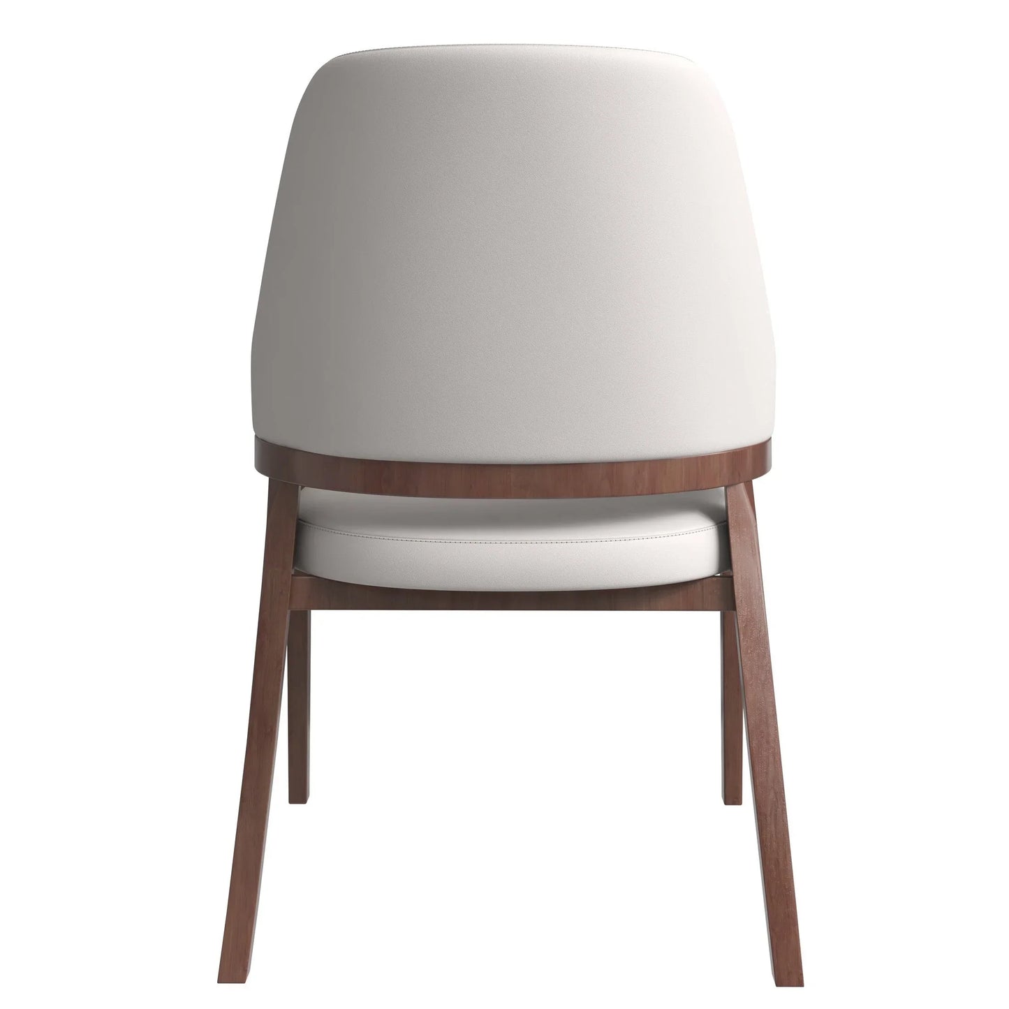Ethora Dining Chair Upholstered in Leather with Curved Open Back Design and Rubberwood Frame - Elax Furniture