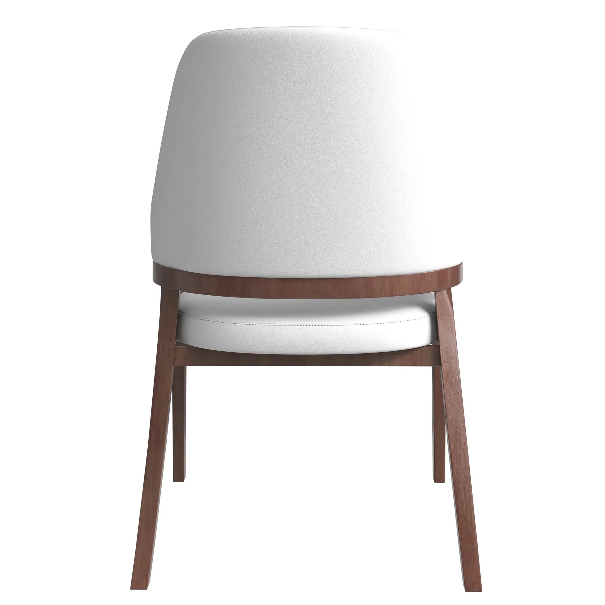 Ethora Leather Dining Chair: Upholstered, Curved Open-Back & Rubberwood Frame Set of 2 - Elax Furniture