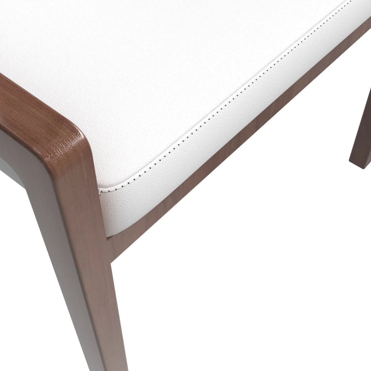 Ethora Dining Chair Upholstered in Leather with Curved Open Back Design and Rubberwood Frame - Elax Furniture