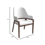 Ethora Dining Chair Upholstered in Leather with Curved Open Back Design and Rubberwood Frame - Elax Furniture