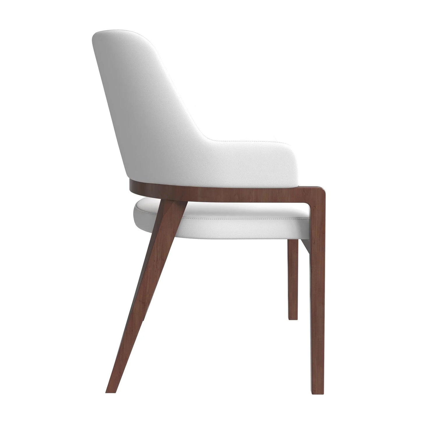 Ethora Dining Chair Upholstered in Leather with Curved Open Back Design and Rubberwood Frame - Elax Furniture