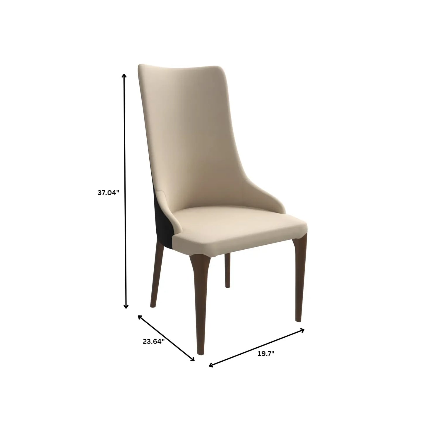 Elm Dining Chair with a Leather/Velvet Seat and a Two-Tone Color Design Backrest in Ash Wood Set of 4 - Elax Furniture