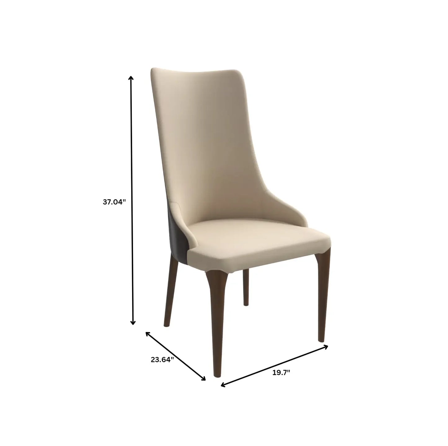 Elm Dining Chair with a Leather/Velvet Seat and a Two-Tone Color Design Backrest in Ash Wood Set of 4 - Elax Furniture