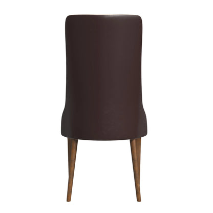 Elm Dining Chair with a Leather/Velvet Seat and a Two-Tone Color Design Backrest in Ash Wood - Elax Furniture