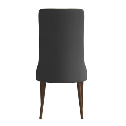 Elm Dining Chair with a Leather/Velvet Seat and a Two-Tone Color Design Backrest in Ash Wood Set of 4 - Elax Furniture