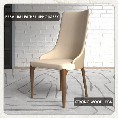 Elm Dining Chair with a Leather/Velvet Seat and a Two-Tone Color Design Backrest in Ash Wood - Elax Furniture