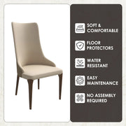 Elm Dining Chair with a Leather/Velvet Seat and a Two-Tone Color Design Backrest in Ash Wood - Elax Furniture