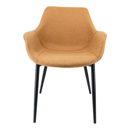 Markley Leather Dining Chair with Powder-Coated Iron Legs