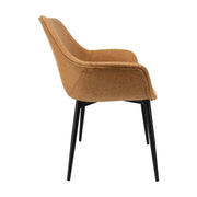 Markley Leather Dining Chair with Powder-Coated Iron Legs