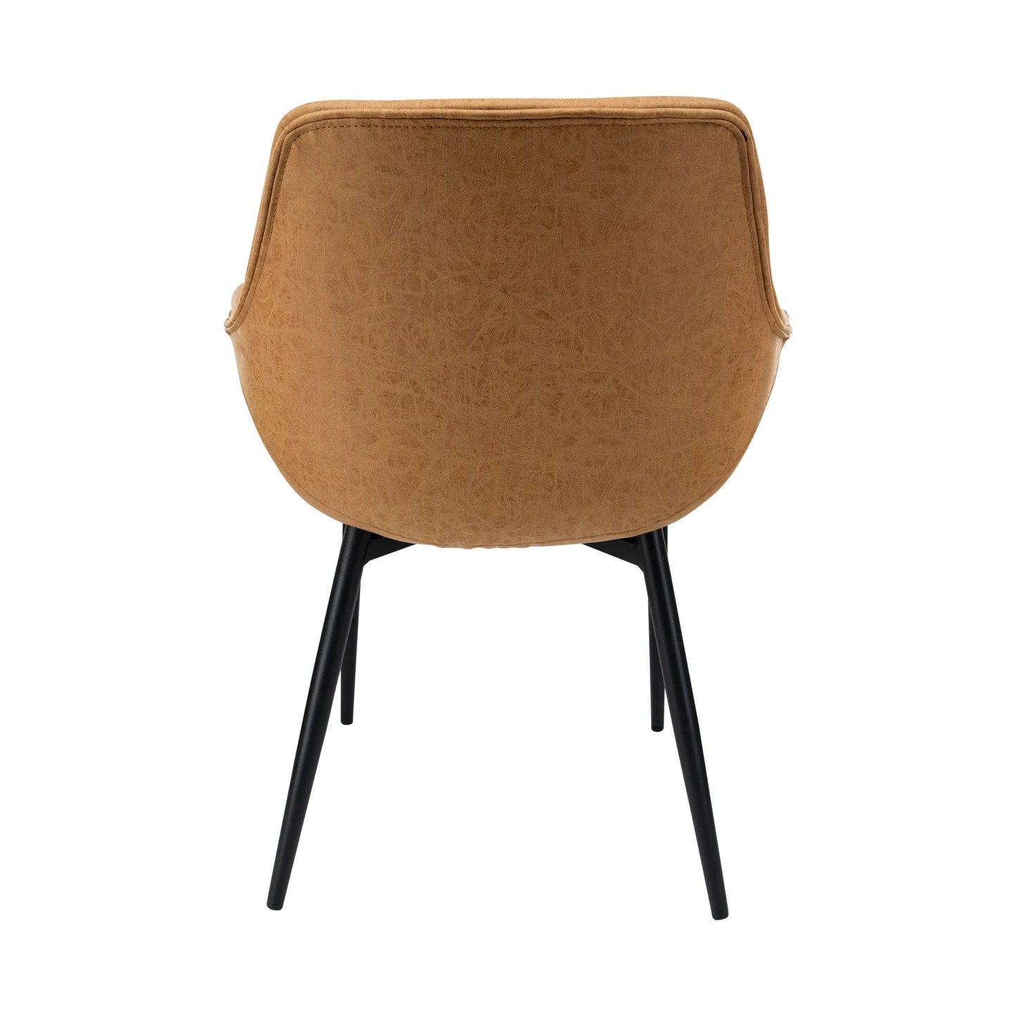 Markley Leather Dining Chair with Powder-Coated Iron Legs