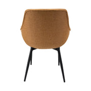 Markley Leather Dining Chair with Powder-Coated Iron Legs