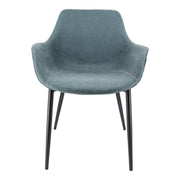 Markley Leather Dining Chair with Powder-Coated Iron Legs