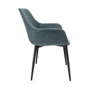 Markley Leather Dining Chair with Powder-Coated Iron Legs