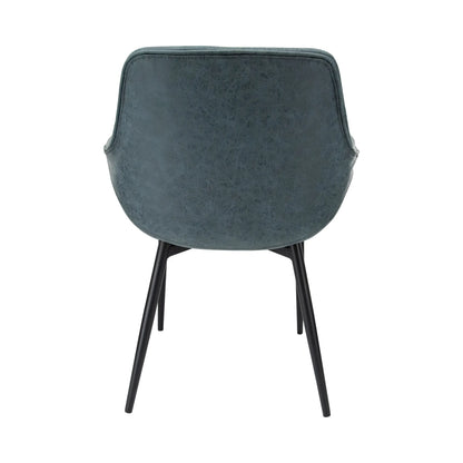 Markley Leather Dining Chair with Powder-Coated Iron Legs