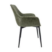 Markley Leather Dining Chair with Powder-Coated Iron Legs